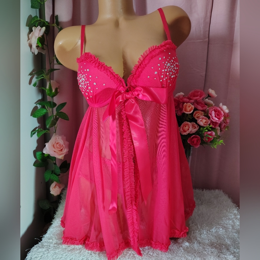 Vintage Victoria's Secret Sexy Little Things Babydoll Set 36C/M-L